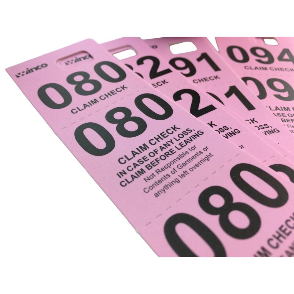Lot 25 Pink Coat  Claim Checks Tickets Perforated Junk Journal Ephemera mq